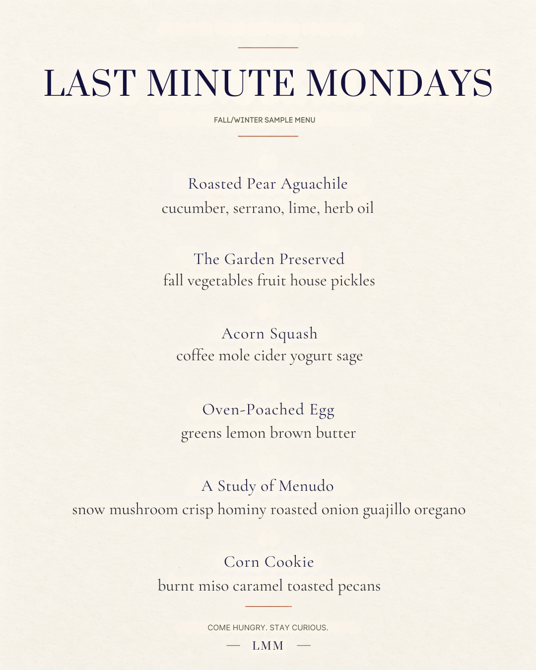 Last Minute Mondays